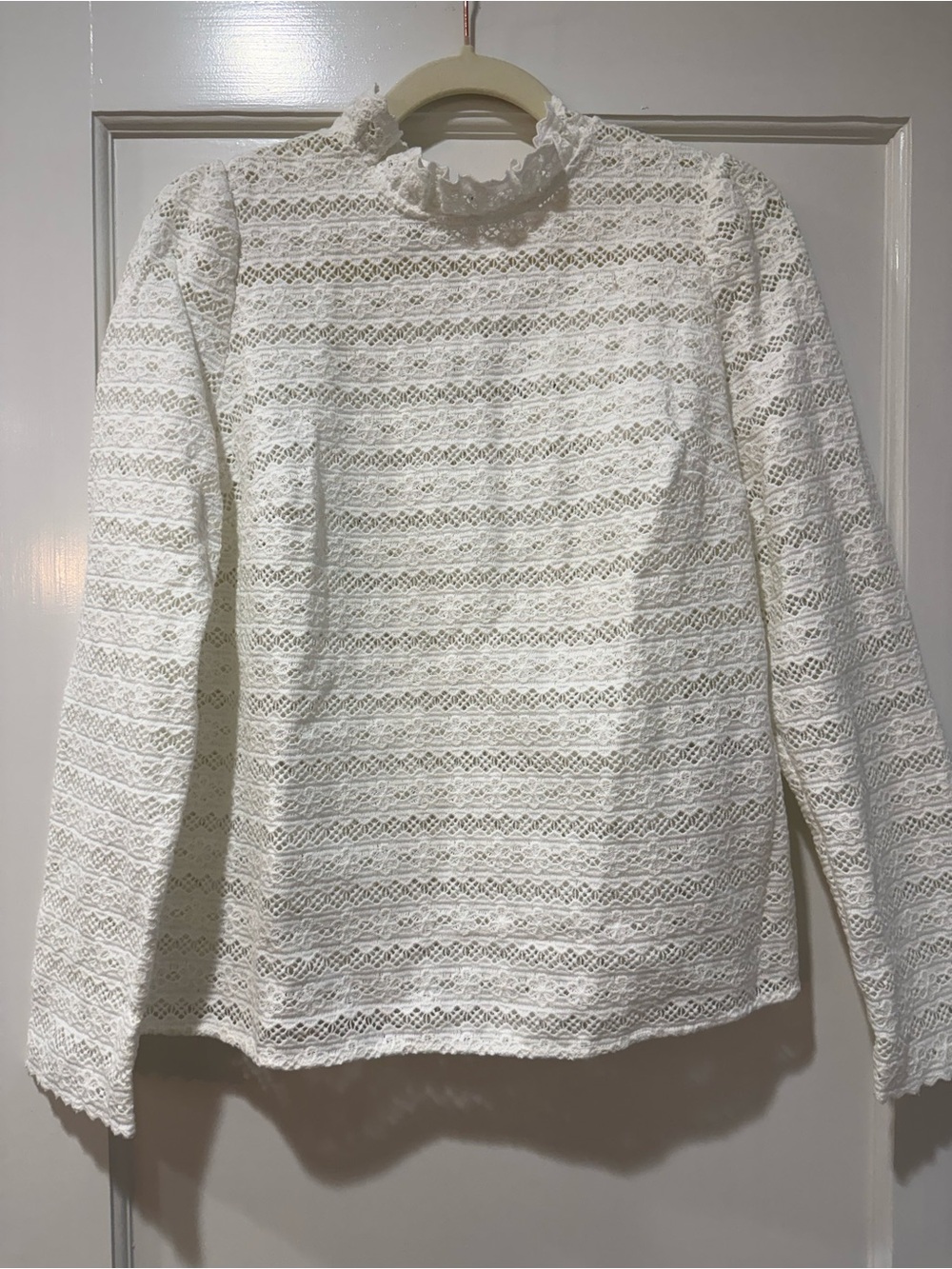 Sezane *NEW* Eglantine Ecru Guipure Blouse Size 40 US 8 - Picture 4 of 7
